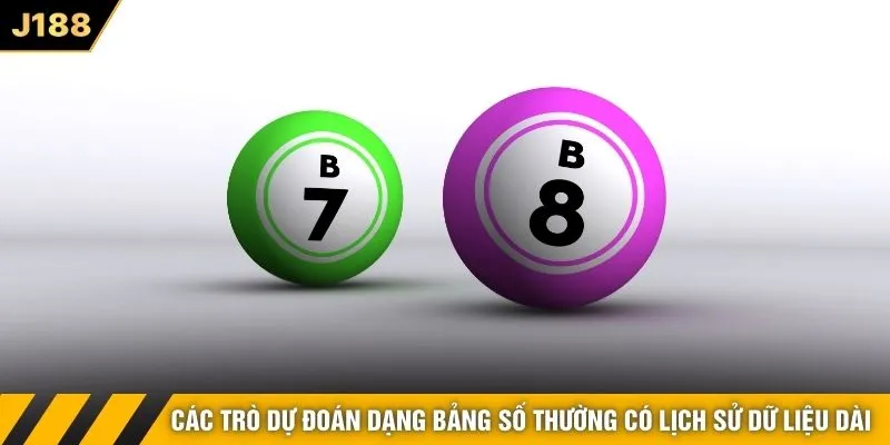 Các trò dự đoán dạng bảng số thường có lịch sử dữ liệu dài